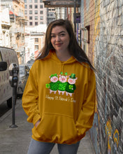 Load image into Gallery viewer, Pig Wear Plaid Shirt And Top Hat St Patrick's Day Gift Hoodie