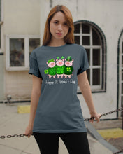 Load image into Gallery viewer, Pig Wear Plaid Shirt And Top Hat St Patrick's Day Gift Guys Tee