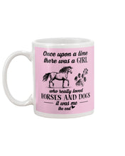 Load image into Gallery viewer, There Was A Girl Who Really Loved Horses And Dogs Mug