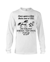 Load image into Gallery viewer, There Was A Girl Who Really Loved Horses And Dogs Unisex Long Sleeve