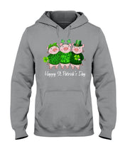 Load image into Gallery viewer, Pig Wear Plaid Shirt And Top Hat St Patrick's Day Gift Hoodie