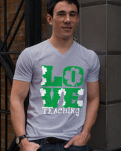 Load image into Gallery viewer, Teaching Love Clover St Patrick's Day Gift Guys V-Neck