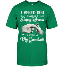 Load image into Gallery viewer, God Sent Me My Grandkids Gift For Grandma Guys Tee