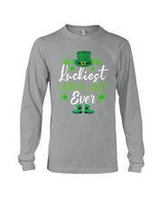 Load image into Gallery viewer, Emerald Green Top Hat And Boot Luckiest Lunch Lady Ever St Patrick's Day Gift Unisex Long Sleeve