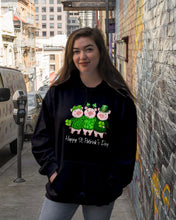 Load image into Gallery viewer, Pig Wear Plaid Shirt And Top Hat St Patrick's Day Gift Hoodie