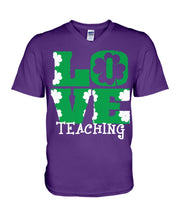 Load image into Gallery viewer, Teaching Love Clover St Patrick's Day Gift Guys V-Neck
