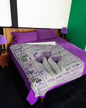 Load image into Gallery viewer, Purple Flower You Ar The World Daughter Gift For Mom Fleece Blanket