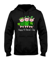 Load image into Gallery viewer, Pig Wear Plaid Shirt And Top Hat St Patrick's Day Gift Hoodie