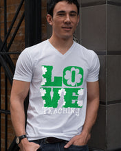 Load image into Gallery viewer, Teaching Love Clover St Patrick's Day Gift Guys V-Neck