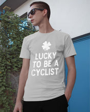 Load image into Gallery viewer, Lucky To Be A Biker Pilot Clover St Patrick's Day Gift Guys Tee