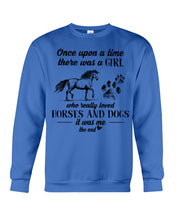 Load image into Gallery viewer, There Was A Girl Who Really Loved Horses And Dogs Sweatshirt