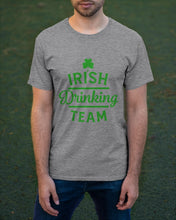 Load image into Gallery viewer, Irsih Drinking Team Green Shamrock St Patrick's Day Guys Tee