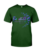 Load image into Gallery viewer, Be Still And Know That I Am God Purple Dragonfly Guys Tee