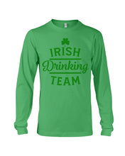 Load image into Gallery viewer, Irsih Drinking Team Green Shamrock St Patrick's Day Unisex Long Sleeve
