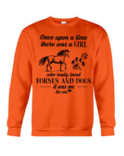 Load image into Gallery viewer, There Was A Girl Who Really Loved Horses And Dogs Sweatshirt