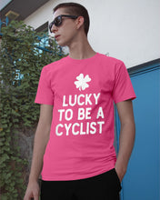 Load image into Gallery viewer, Lucky To Be A Biker Pilot Clover St Patrick's Day Gift Guys Tee