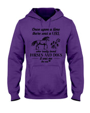 Load image into Gallery viewer, There Was A Girl Who Really Loved Horses And Dogs Hoodie