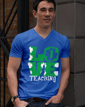 Load image into Gallery viewer, Teaching Love Clover St Patrick's Day Gift Guys V-Neck