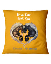 Load image into Gallery viewer, Horses From Our First Kiss Custom Name Gift For Girlfriend Pillow Cover