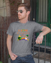 Load image into Gallery viewer, Corgi Sitting On Rainbow I Love St Patrick's Day Gift For Dog Lovers Guys Tee