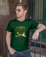 Load image into Gallery viewer, Corgi Sitting On Rainbow I Love St Patrick's Day Gift For Dog Lovers Guys Tee
