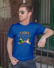 Load image into Gallery viewer, Corgi Sitting On Rainbow I Love St Patrick's Day Gift For Dog Lovers Guys Tee