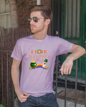 Load image into Gallery viewer, Corgi Sitting On Rainbow I Love St Patrick's Day Gift For Dog Lovers Guys Tee