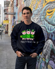 Load image into Gallery viewer, Pig Wear Plaid Shirt And Top Hat St Patrick's Day Gift Sweatshirt