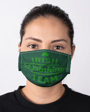Load image into Gallery viewer, Irsih Drinking Team Green Shamrock St Patrick's Day Cloth Face Mask