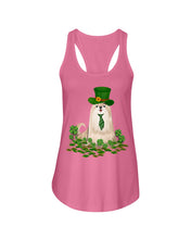 Load image into Gallery viewer, Shih Tzu With Green Tie St Patrick's Day Gift For Dog Lovers Ladies Flowy Tank