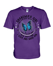 Load image into Gallery viewer, Blue Butterfly Gift For Angel Grandma Your Wings Were Ready Guys V-Neck