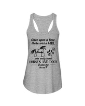 Load image into Gallery viewer, There Was A Girl Who Really Loved Horses And Dogs Ladies Flowy Tank
