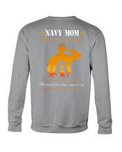 Load image into Gallery viewer, Son Gift For Navy Mom Behind Every Strong Soldier Sweatshirt