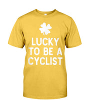 Load image into Gallery viewer, Lucky To Be A Biker Pilot Clover St Patrick's Day Gift Guys Tee