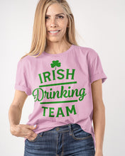 Load image into Gallery viewer, Irsih Drinking Team Green Shamrock St Patrick's Day Guys Tee
