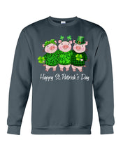 Load image into Gallery viewer, Pig Wear Plaid Shirt And Top Hat St Patrick's Day Gift Sweatshirt
