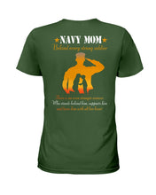 Load image into Gallery viewer, Son Gift For Navy Mom Behind Every Strong Soldier Ladies Tee