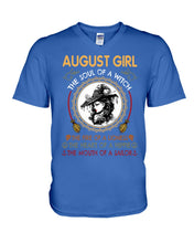 Load image into Gallery viewer, Birthday Gift For August Girl The Soul Of A Witch Guys V-Neck
