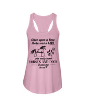 Load image into Gallery viewer, There Was A Girl Who Really Loved Horses And Dogs Ladies Flowy Tank