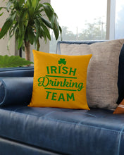 Load image into Gallery viewer, Irsih Drinking Team Green Shamrock St Patrick's Day Pillow Cover