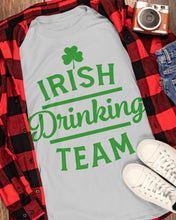Load image into Gallery viewer, Irsih Drinking Team Green Shamrock St Patrick's Day Guys Tee