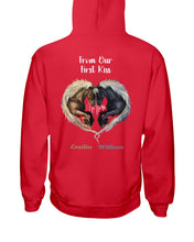 Load image into Gallery viewer, Horses From Our First Kiss Custom Name Gift For Girlfriend Hoodie