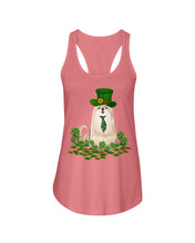 Load image into Gallery viewer, Shih Tzu With Green Tie St Patrick's Day Gift For Dog Lovers Ladies Flowy Tank