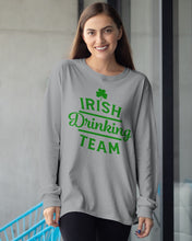 Load image into Gallery viewer, Irsih Drinking Team Green Shamrock St Patrick's Day Unisex Long Sleeve