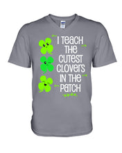Load image into Gallery viewer, Lovely Clover Smiling I Teach The Cutest Clovers In The Patch St Patrick's Day Gift Guys V-Neck