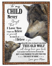 Load image into Gallery viewer, Mom Gift For Son Wolves The Rest Of Mine Fleece Blanket
