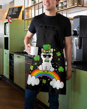Load image into Gallery viewer, Llama Sitting On Rainbow Clovers St Patrick's Day Gift Apron