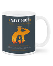 Load image into Gallery viewer, Son Gift For Navy Mom Behind Every Strong Soldier Mug