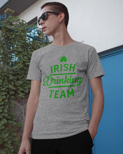 Load image into Gallery viewer, Irsih Drinking Team Green Shamrock St Patrick's Day Guys Tee