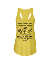 Load image into Gallery viewer, There Was A Girl Who Really Loved Horses And Dogs Ladies Flowy Tank